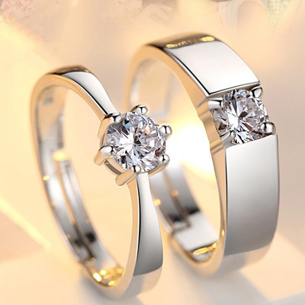Lovers Couple Simple Proposal Gift Ring 1 Pair