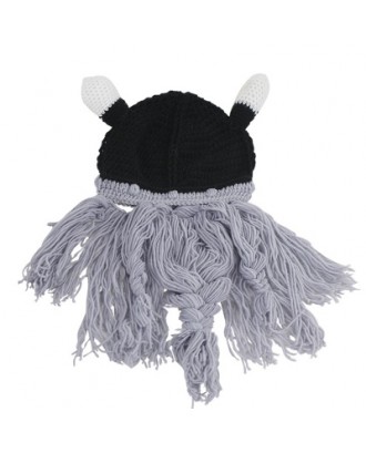 Winter warm and windproof viking beard beanie hat
