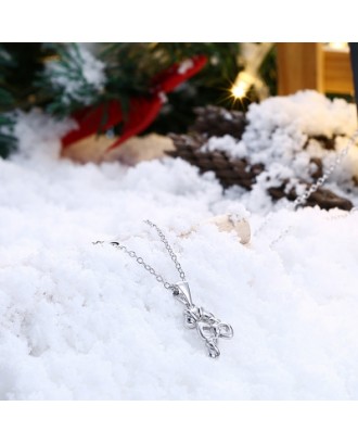 Christmas Zircon Bow Necklace