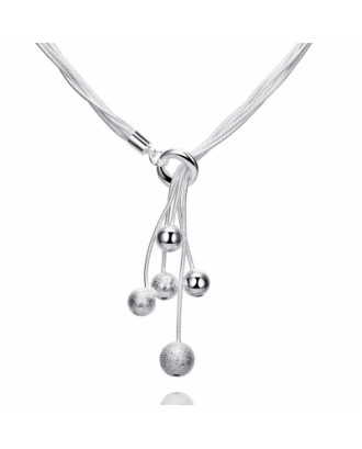 Simple Circular Pendant Fashion Rolo Necklace