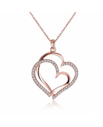 Environmental Protection Rose Gold Heart Pendant Necklace for Ladies