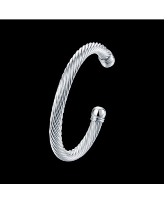 Male Twist Rope Bracelet Fashion Circular Shape Silver Bracelet