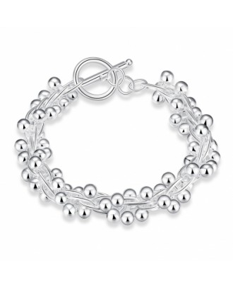Round Silver Chain Grape Bracelet