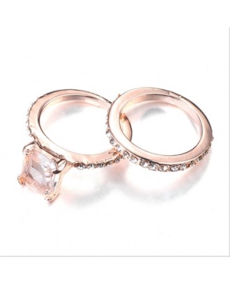Exquisite 18K Rose Gold Floral Rings New Year Anniversary Proposal Gift Clear